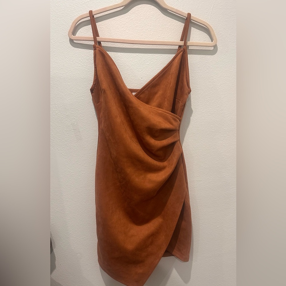 Chic Asymmetrical Rust Dress